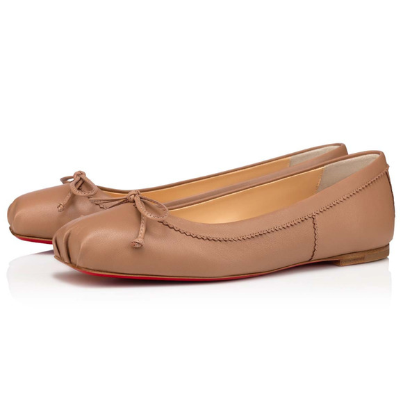 Christian Louboutin Mamadrague Flat Nude Blush Beige Nappa Ballet Ballerina 39.5 - Picture 1 of 16